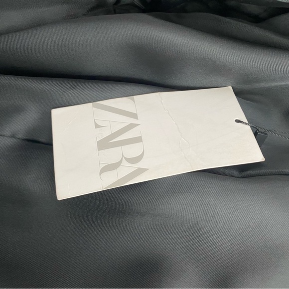 Zara Blogger Favorite Black Faux Leather Blazer Button Front Jacket Size XL NWT - Picture 14 of 16